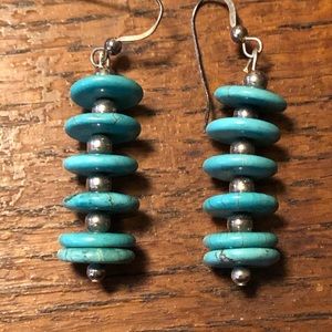 Authentic Turquoise & Sterling Earrings.  Choctaw